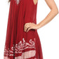 Sakkas Gasha Sleeveless Mid Length Caftan Dress With Embroidery Details And V Neck
