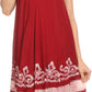 Sakkas Gasha Sleeveless Mid Length Caftan Dress With Embroidery Details And V Neck