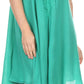 Sakkas Alechia Mid Length Tank Top Sleeveless Embroidered Caftan Dress / Cover Up