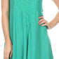 Sakkas Alechia Mid Length Tank Top Sleeveless Embroidered Caftan Dress / Cover Up