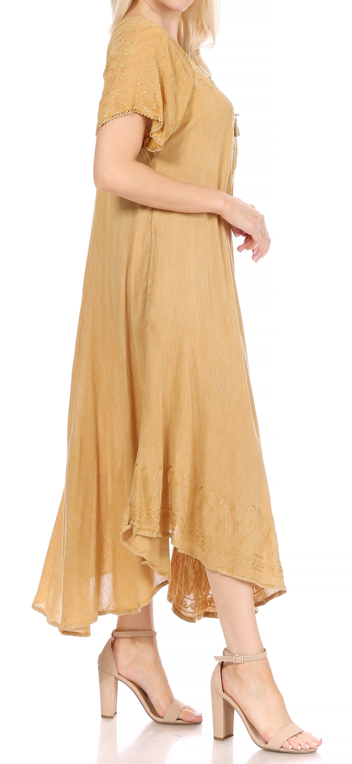 Sakkas Helena Embroidered Nightgown / Women Sleepwear with Eyelet Sleeves