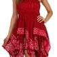 Sakkas Batik Handkerchief Hem Short Dress