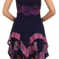 Sakkas Batik Handkerchief Hem Short Dress