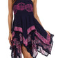 Sakkas Batik Handkerchief Hem Short Dress