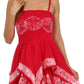 Sakkas Batik Handkerchief Hem Short Dress