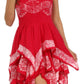 Sakkas Batik Handkerchief Hem Short Dress