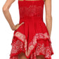 Sakkas Batik Handkerchief Hem Short Dress