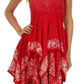 Sakkas Batik Handkerchief Hem Short Dress