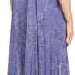 Sakkas Sayli Long Tie Dye Cap Sleeve Embroidered Wide Neck Caftan Dress / Cover Up