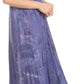 Sakkas Sayli Long Tie Dye Cap Sleeve Embroidered Wide Neck Caftan Dress / Cover Up