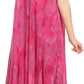 Sakkas Sayli Long Tie Dye Cap Sleeve Embroidered Wide Neck Caftan Dress / Cover Up