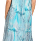 Sakkas Sayli Long Tie Dye Cap Sleeve Embroidered Wide Neck Caftan Dress / Cover Up