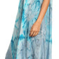 Sakkas Sayli Long Tie Dye Cap Sleeve Embroidered Wide Neck Caftan Dress / Cover Up