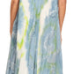 Sakkas Sayli Long Tie Dye Cap Sleeve Embroidered Wide Neck Caftan Dress / Cover Up