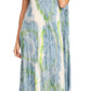 Sakkas Sayli Long Tie Dye Cap Sleeve Embroidered Wide Neck Caftan Dress / Cover Up