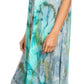 Sakkas Sayli Long Tie Dye Cap Sleeve Embroidered Wide Neck Caftan Dress / Cover Up