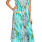 Sakkas Sayli Long Tie Dye Cap Sleeve Embroidered Wide Neck Caftan Dress / Cover Up