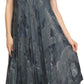 Sakkas Sayli Long Tie Dye Cap Sleeve Embroidered Wide Neck Caftan Dress / Cover Up