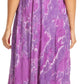 Sakkas Sayli Long Tie Dye Cap Sleeve Embroidered Wide Neck Caftan Dress / Cover Up