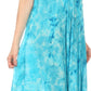 Sakkas Sayli Long Tie Dye Cap Sleeve Embroidered Wide Neck Caftan Dress / Cover Up