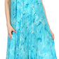 Sakkas Sayli Long Tie Dye Cap Sleeve Embroidered Wide Neck Caftan Dress / Cover Up