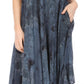 Sakkas Laeila Tie Dye Washed Long Sleeveless Tank Top Caftan Dress / Cover Up