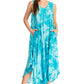 Sakkas Laeila Tie Dye Washed Long Sleeveless Tank Top Caftan Dress / Cover Up