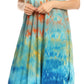 Sakkas Kaylaye Long Tie Dye Ombre Embroidered Cap Sleeve Caftan Dress / Cover Up