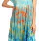 Sakkas Kaylaye Long Tie Dye Ombre Embroidered Cap Sleeve Caftan Dress / Cover Up