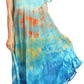 Sakkas Kaylaye Long Tie Dye Ombre Embroidered Cap Sleeve Caftan Dress / Cover Up