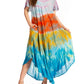 Sakkas Kaylaye Long Tie Dye Ombre Embroidered Cap Sleeve Caftan Dress / Cover Up