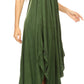 Sakkas Eleonora Stonewashed Embroidered Spaghetti Strap Handkerchief Dress