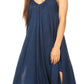Sakkas Eleonora Stonewashed Embroidered Spaghetti Strap Handkerchief Dress
