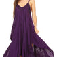 Sakkas Eleonora Stonewashed Embroidered Spaghetti Strap Handkerchief Dress