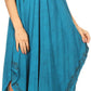 Sakkas Eleonora Stonewashed Embroidered Spaghetti Strap Handkerchief Dress