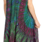 Sakkas Eula Boho Sleeveless Tie Dye Long Tank Caftan Sundress / Beach Cover Up