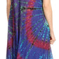 Sakkas Eula Boho Sleeveless Tie Dye Long Tank Caftan Sundress / Beach Cover Up