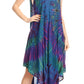 Sakkas Eula Boho Sleeveless Tie Dye Long Tank Caftan Sundress / Beach Cover Up