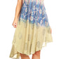 Sakkas Marina Dip Dyed Floral Batik Short Sleeve Dress / Cover Up