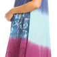 Sakkas Marina Dip Dyed Floral Batik Short Sleeve Dress / Cover Up