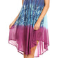 Sakkas Marina Dip Dyed Floral Batik Short Sleeve Dress / Cover Up
