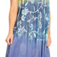 Sakkas Marina Dip Dyed Floral Batik Short Sleeve Dress / Cover Up