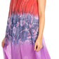 Sakkas Marina Dip Dyed Floral Batik Short Sleeve Dress / Cover Up
