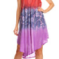Sakkas Marina Dip Dyed Floral Batik Short Sleeve Dress / Cover Up