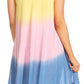 Sakkas Marina Dip Dyed Floral Batik Short Sleeve Dress / Cover Up