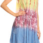 Sakkas Marina Dip Dyed Floral Batik Short Sleeve Dress / Cover Up