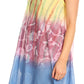 Sakkas Marina Dip Dyed Floral Batik Short Sleeve Dress / Cover Up