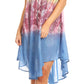 Sakkas Marina Dip Dyed Floral Batik Short Sleeve Dress / Cover Up