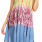 Sakkas Marina Dip Dyed Floral Batik Short Sleeve Dress / Cover Up