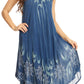 Sakkas Ecrin Women Tie-dye Sleeveless Stonewashed Caftan Cover up Dress Flowy